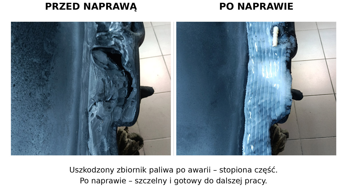 Zbiornik paliwa – naprawa przed i po
